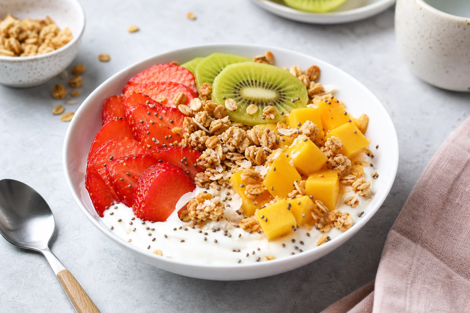 Yoghurt med frugt og frø