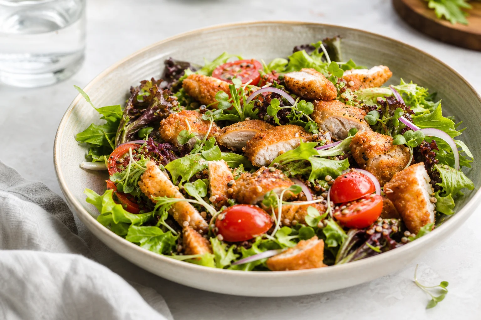 Grøn salat med kylling